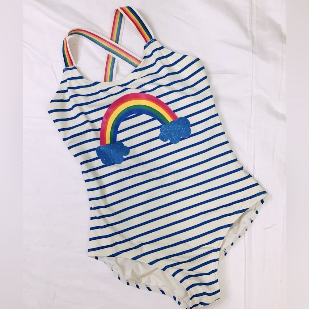Hanna Andersson Rainbow Stripes Swimsuit